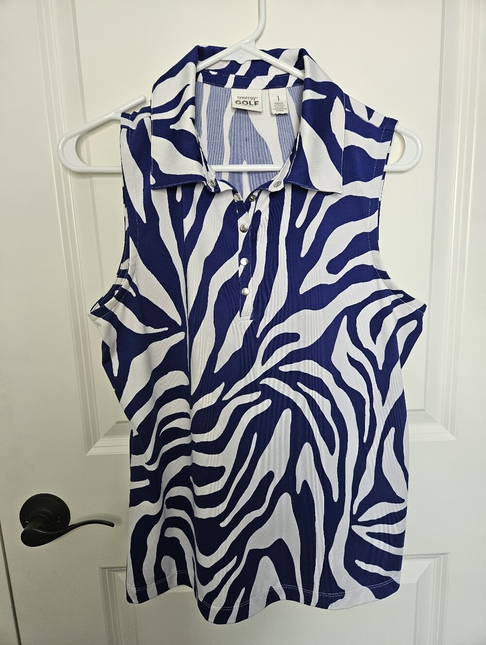 Zenergy Golf by Chico's Women's Sleeveless Collared  Shirt Chico Size 1
